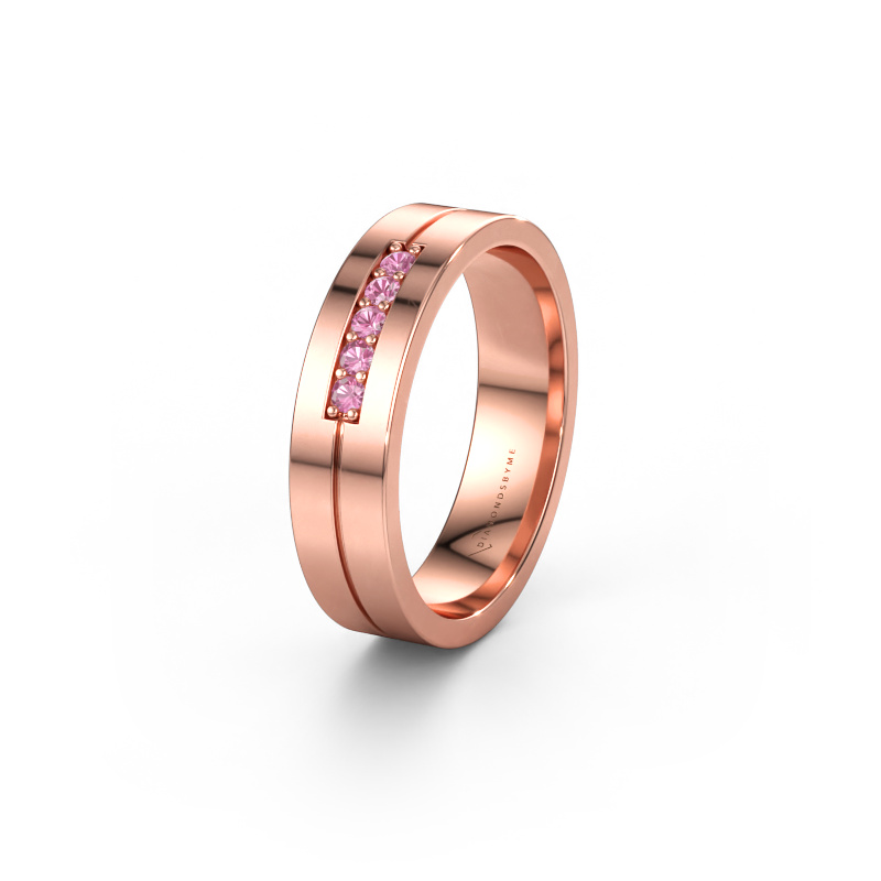 Bild av Vigselring WH0211L15AP 585 roséguld ±5 x 1,7 mm Rosa safir