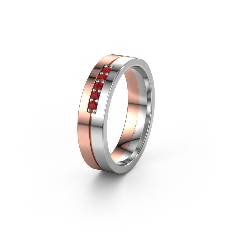 Image of Wedding ring WH0211L15AP 585 rose gold ±5x1.7 mm Ruby