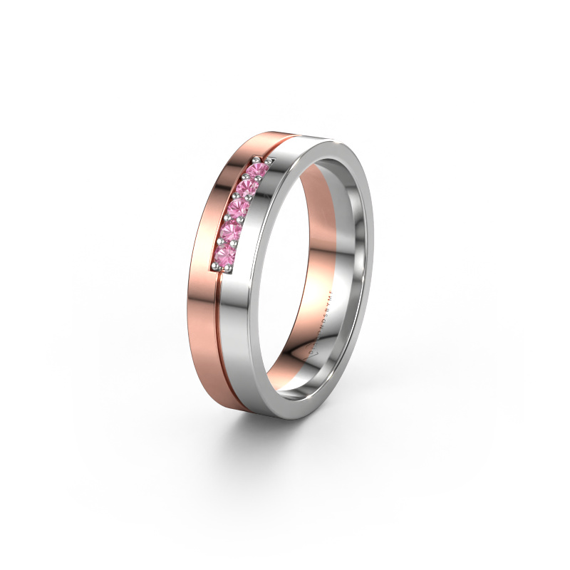 Image of Wedding ring WH0211L15AP 585 rose gold ±0.20x0.07 in Pink sapphire