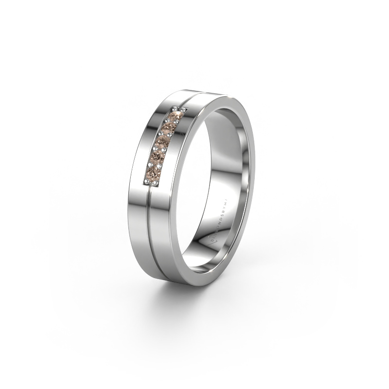 Image of Wedding ring WH0211L15AP 585 white gold ±0.20x0.07 in Brown diamond