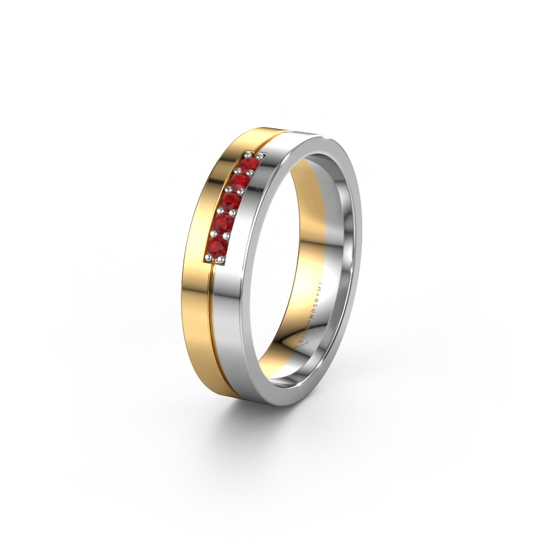 Image of Wedding ring WH0211L15AP 585 gold ±5x1.7 mm Ruby