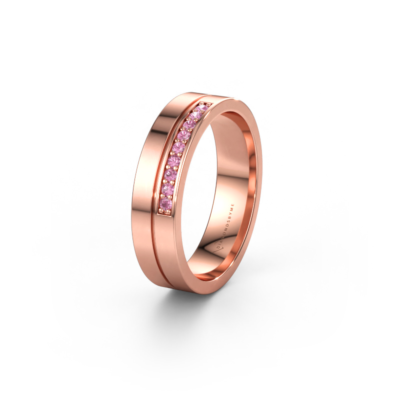 Bild av Vigselring WH0213L15AP 585 roséguld ±5 x 1,7 mm Rosa safir