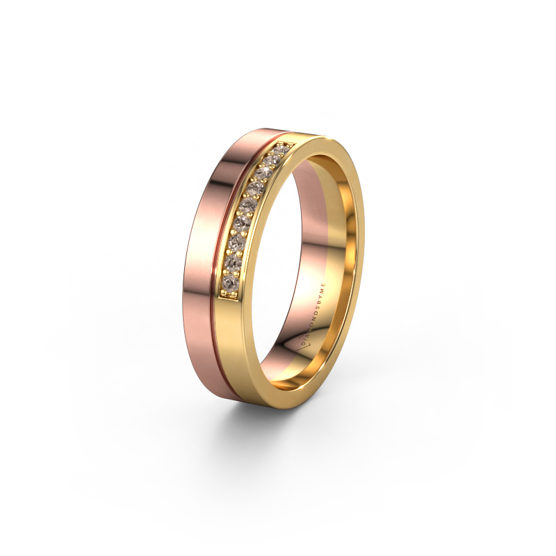 Afbeelding van Trouwring WH0213L15AP 585 rosé goud ±5x1.7 mm Bruine diamant