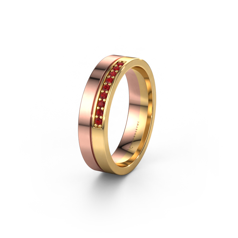 Image of Wedding ring WH0213L15AP 585 rose gold ±5x1.7 mm Ruby