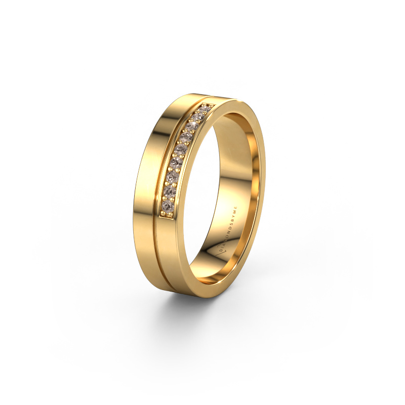 Image of Wedding ring WH0213L15AP 585 gold ±0.20x0.07 in Brown diamond