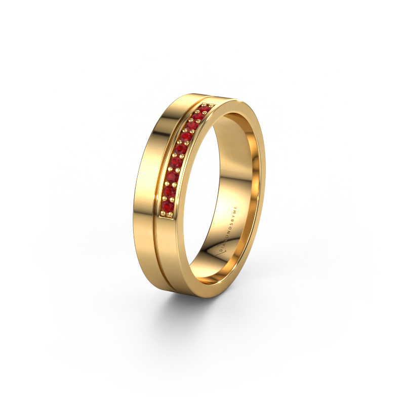 Image of Wedding ring WH0213L15AP 585 gold ±5x1.7 mm Ruby
