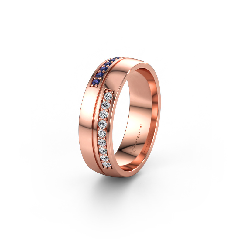 Immagine di Fede nuziale WH0213L26AP 585 oro rosa ±6 x 1,7 mm Zaffiro