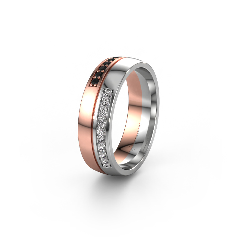 Image of Wedding ring WH0213L26AP 585 rose gold ±0.24x0.07 in Black diamond