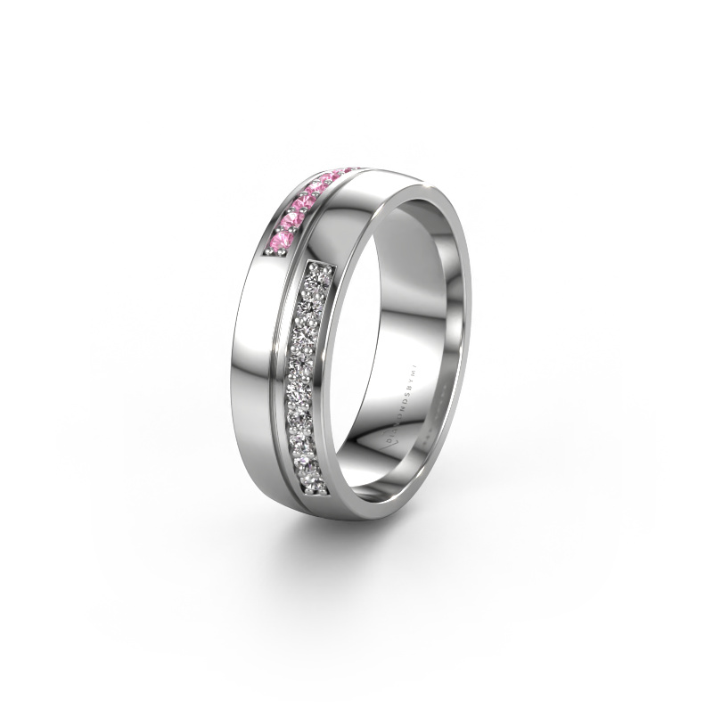 Bild von Ehering WH0213L26AP 950 Platin ±6x1.7 mm Pink Saphir