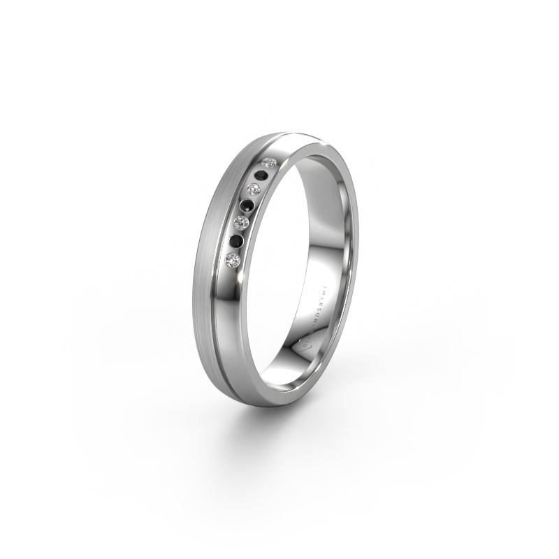 Image of Wedding ring WH0216L24APM 950 platinum ±0.16x0.07 in Black diamond