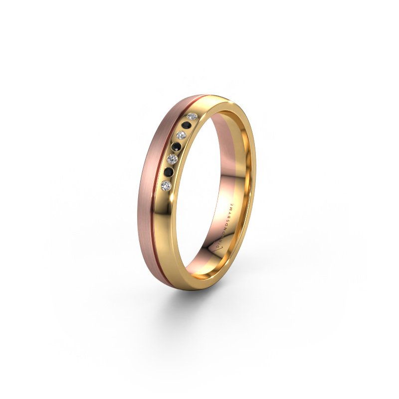 Image of Wedding ring WH0216L24APM 585 gold ±0.16x0.07 in Black diamond