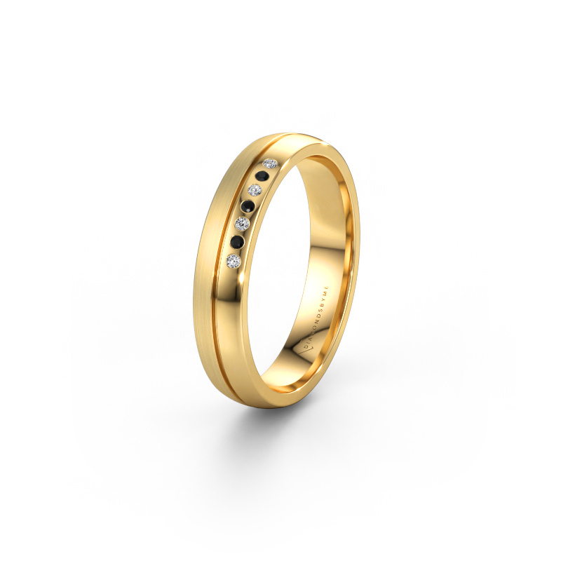 Immagine di Fede nuziale WH0216L24APM 585 oro ±4 x 1,7 mm Diamante nero