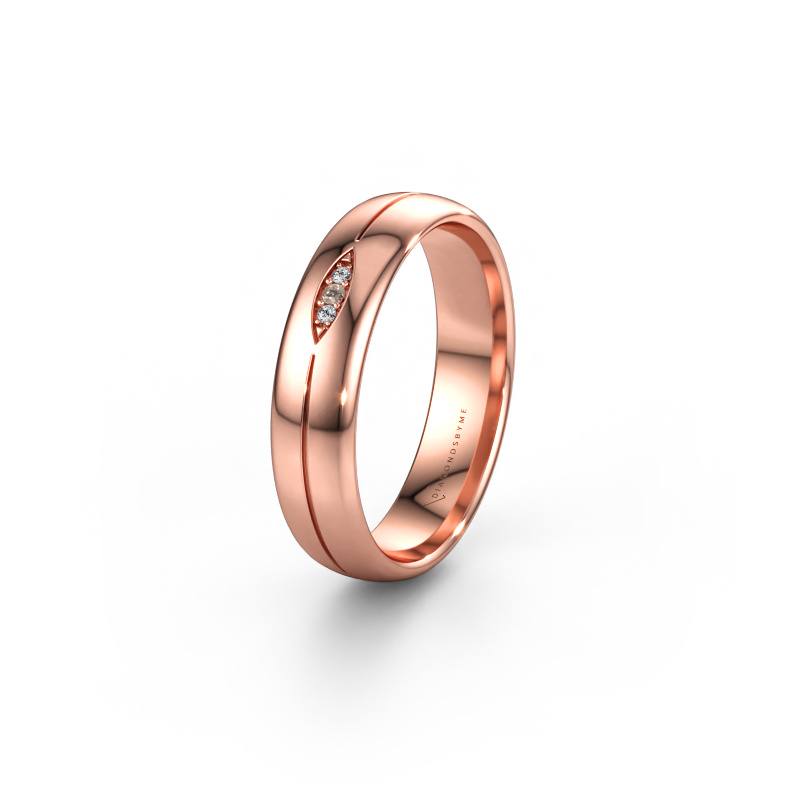 Bild av Vigselring WH0219L35X 585 roséguld ±5 x 1,4 mm Brun diamant