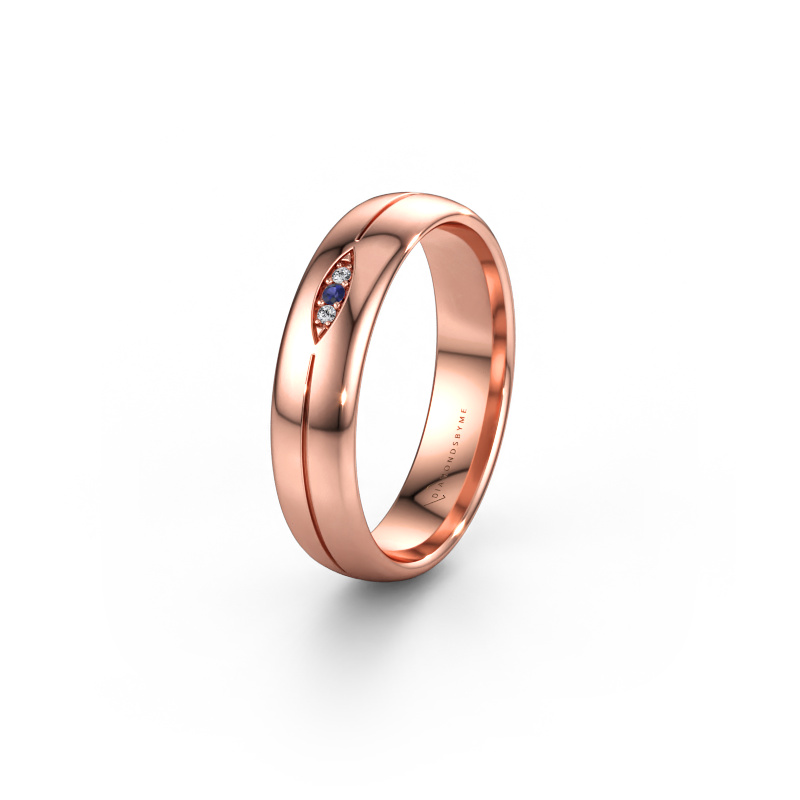 Immagine di Fede nuziale WH0219L35X 585 oro rosa ±5 x 1,4 mm Zaffiro