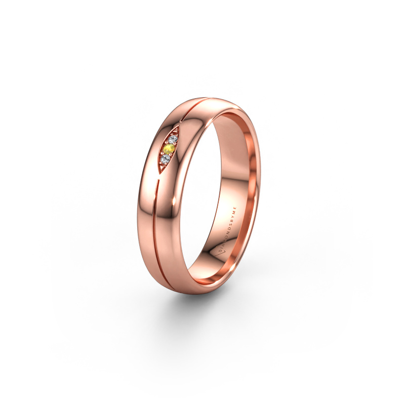 Bild av Vigselring WH0219L35X 585 roséguld ±5 x 1,4 mm Gul safir