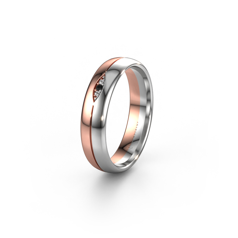 Image of Wedding ring WH0219L35X 585 rose gold ±0.20x0.05 in Black diamond