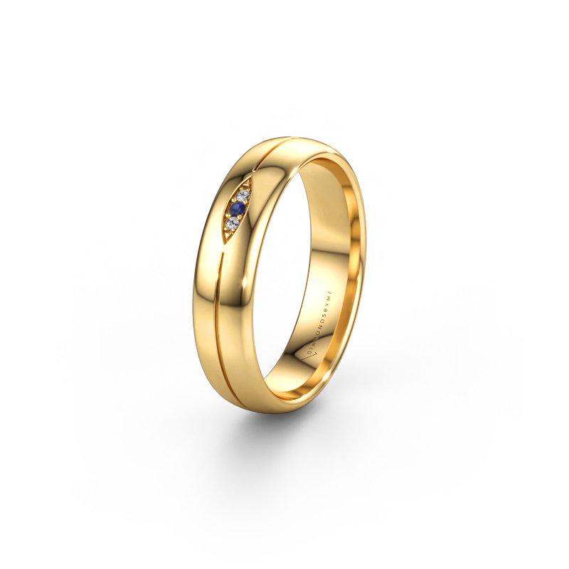 Immagine di Fede nuziale WH0219L35X 585 oro ±5 x 1,4 mm Zaffiro