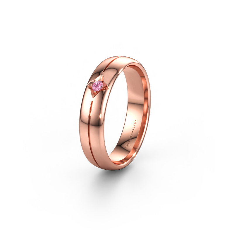 Immagine di Fede nuziale WH0221L35X 585 oro rosa ±5 x 1,5 mm Zaffiro rosa