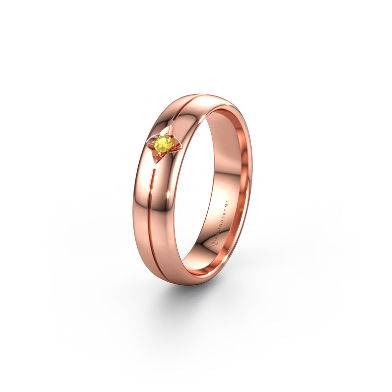 Immagine di Fede nuziale WH0221L35X 585 oro rosa ±5 x 1,5 mm Zaffiro giallo