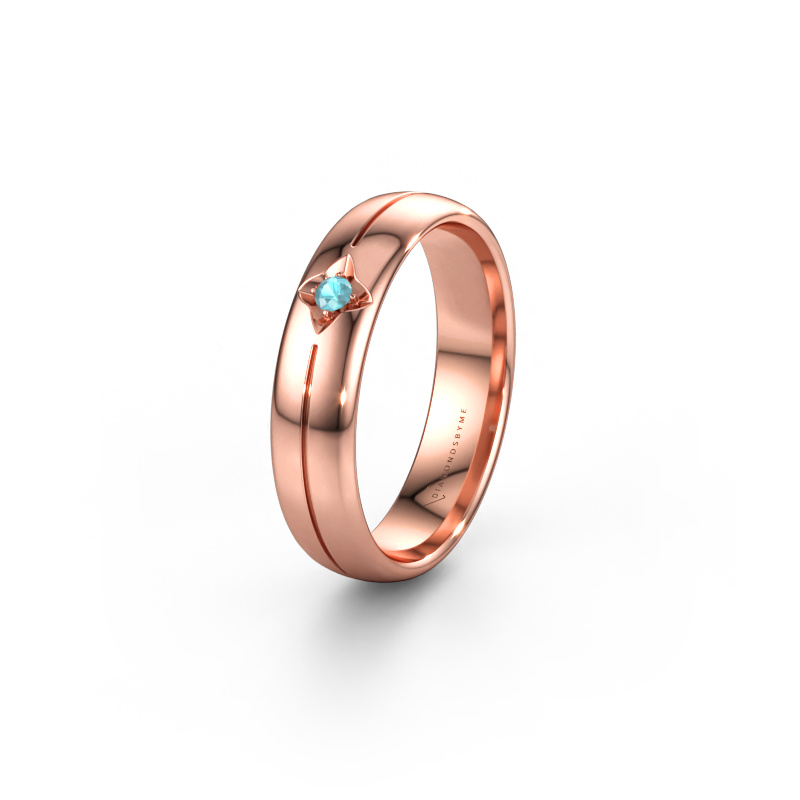 Immagine di Fede nuziale WH0221L35X 585 oro rosa ±5 x 1,5 mm Topazio blu