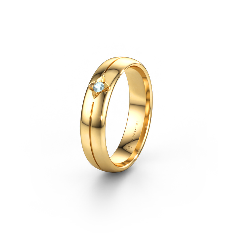 Immagine di Fede nuziale WH0221L35X 585 oro ±5 x 1,5 mm Acquamarina