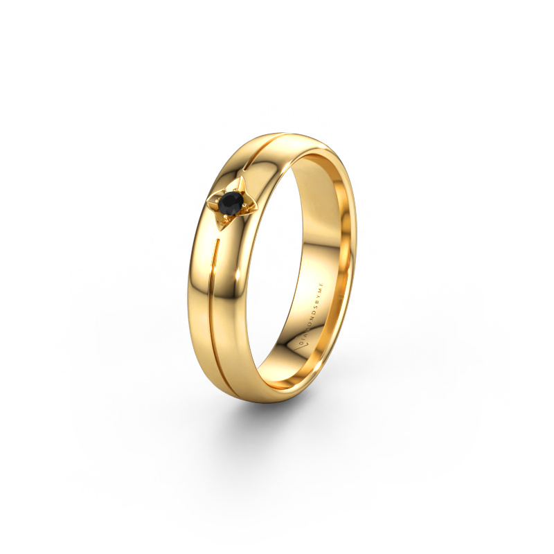 Immagine di Fede nuziale WH0221L35X 585 oro ±5 x 1,5 mm Diamante nero