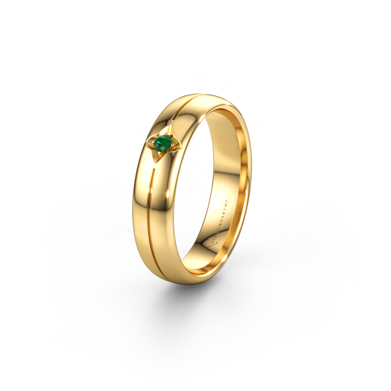 Bild av Vigselring WH0221L35X 585 gult guld ±5 x 1,5 mm Smaragd