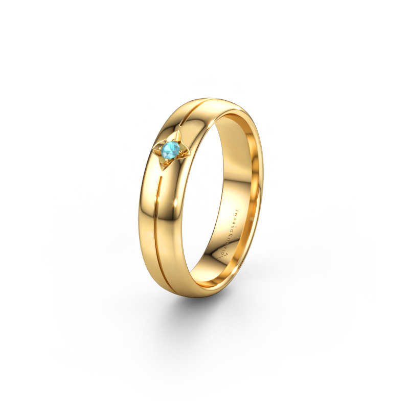 Immagine di Fede nuziale WH0221L35X 585 oro ±5 x 1,5 mm Topazio blu