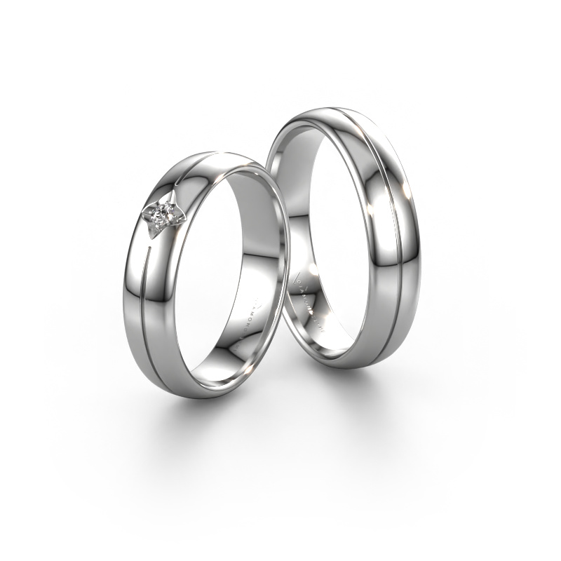 Image de Set Alliances WH0221LM35XP ±5x1.5 mm 14 Carat or blanc Diamant 0.03 crt