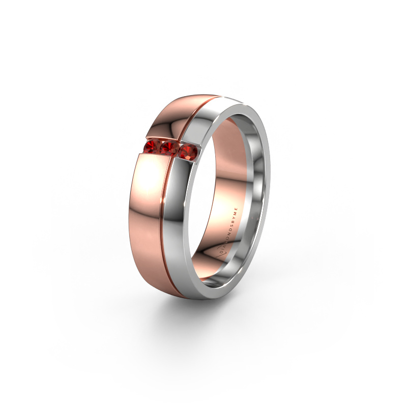 Image of Wedding ring WH0223L56A 585 rose gold ±0.24x0.07 in Garnet