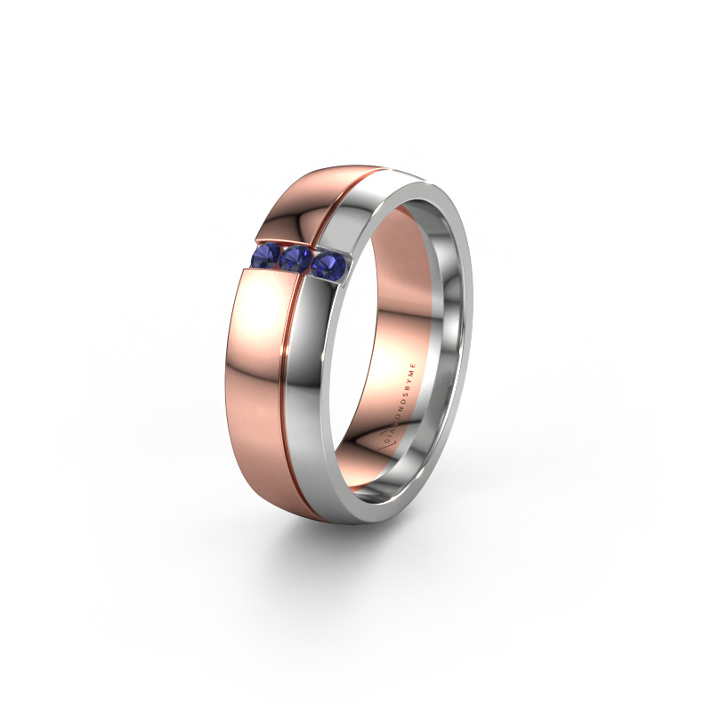 Image of Wedding ring WH0223L56A 585 rose gold ±6x1.7 mm Sapphire