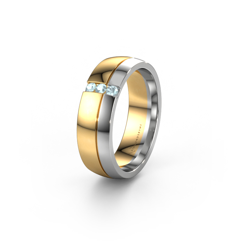 Bild von Ehering WH0223L56A 585 Gold ±6x1.7 mm Aquamarin