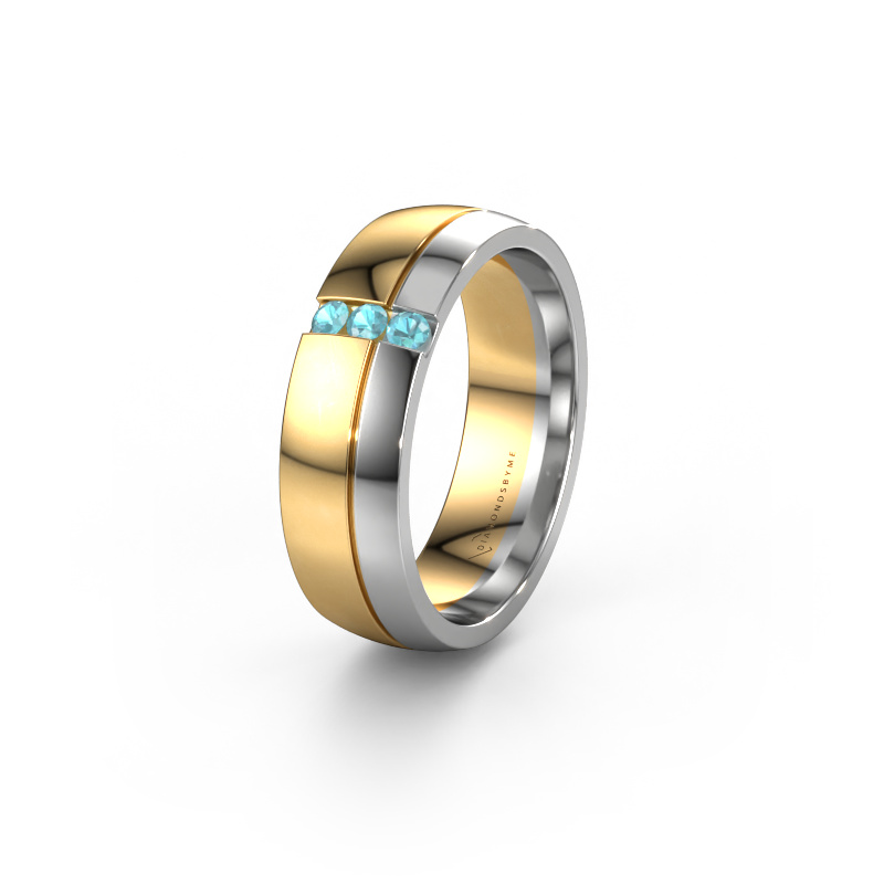 Image of Wedding ring WH0223L56A 585 gold ±6x1.7 mm Blue topaz
