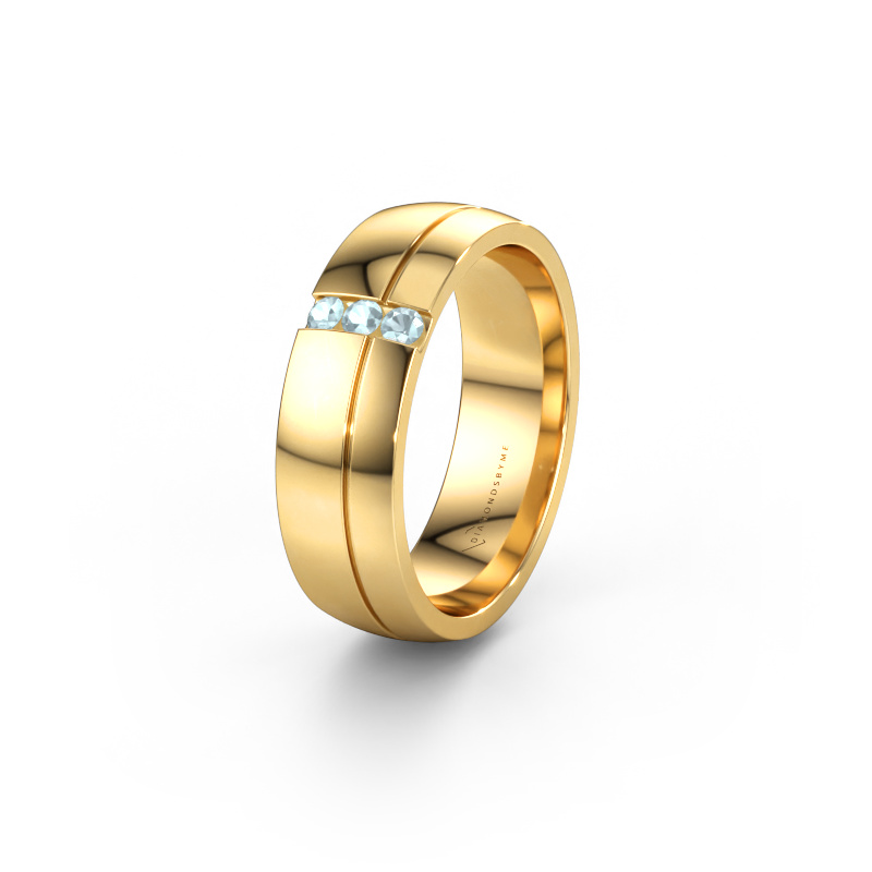 Immagine di Fede nuziale WH0223L56A 585 oro ±6 x 1,7 mm Acquamarina