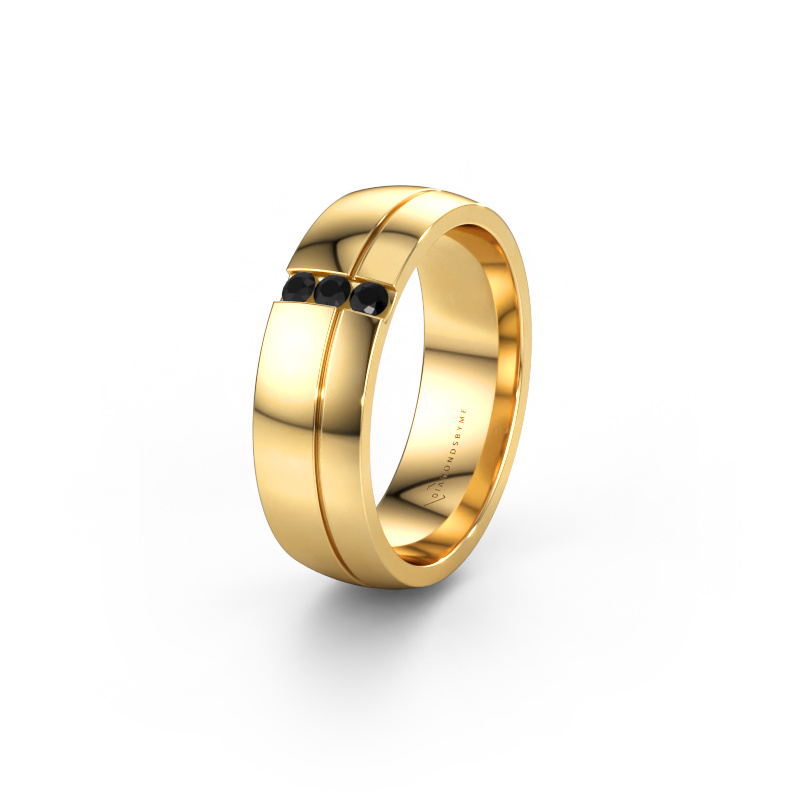 Immagine di Fede nuziale WH0223L56A 585 oro ±6 x 1,7 mm Diamante nero