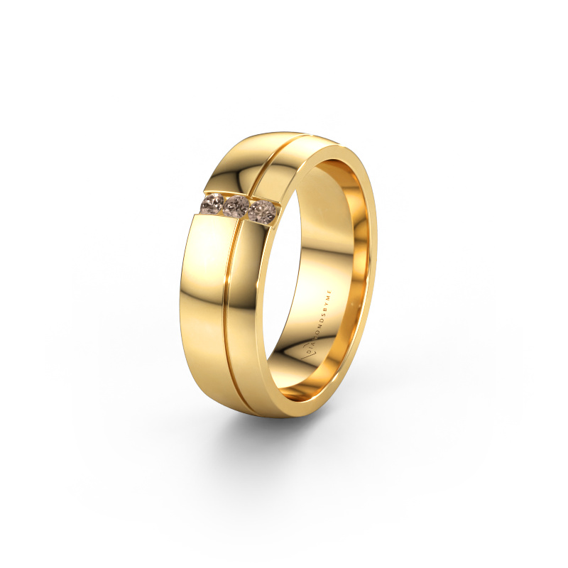 Bild av Vigselring WH0223L56A 585 gult guld ±6 x 1,7 mm Brun diamant