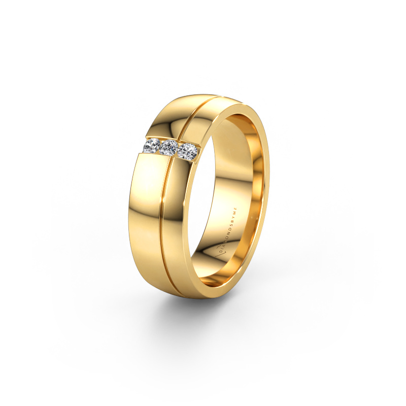 Immagine di Fede nuziale WH0223L56A 585 oro ±6 x 1,7 mm Diamante