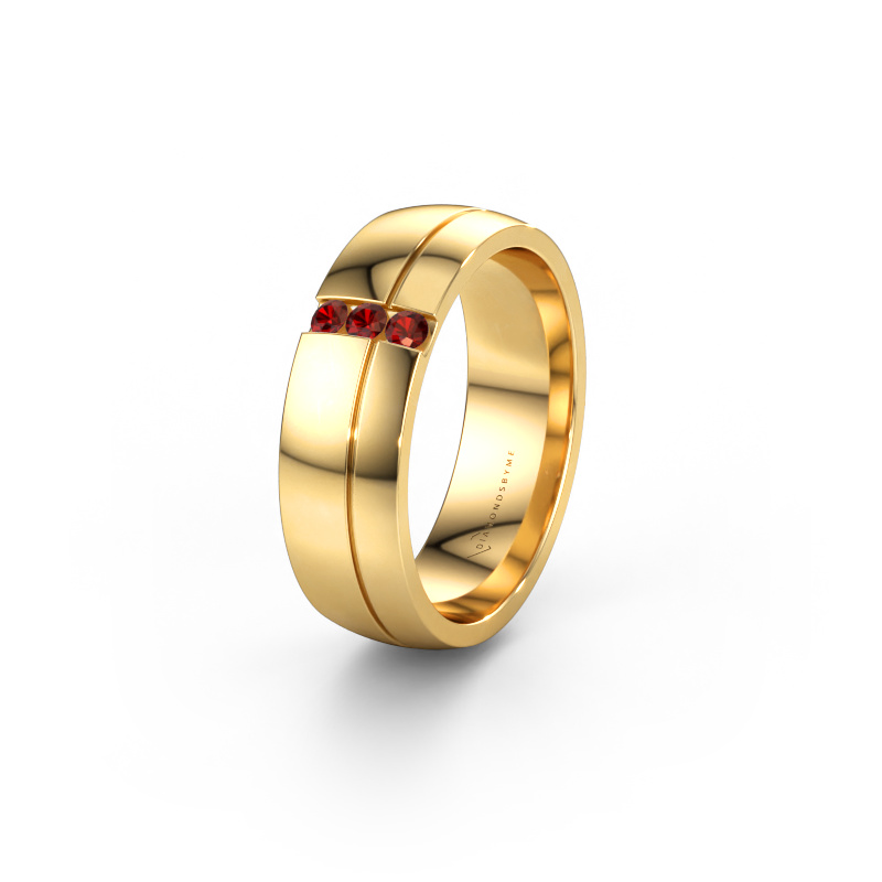 Immagine di Fede nuziale WH0223L56A 585 oro ±6 x 1,7 mm Granato