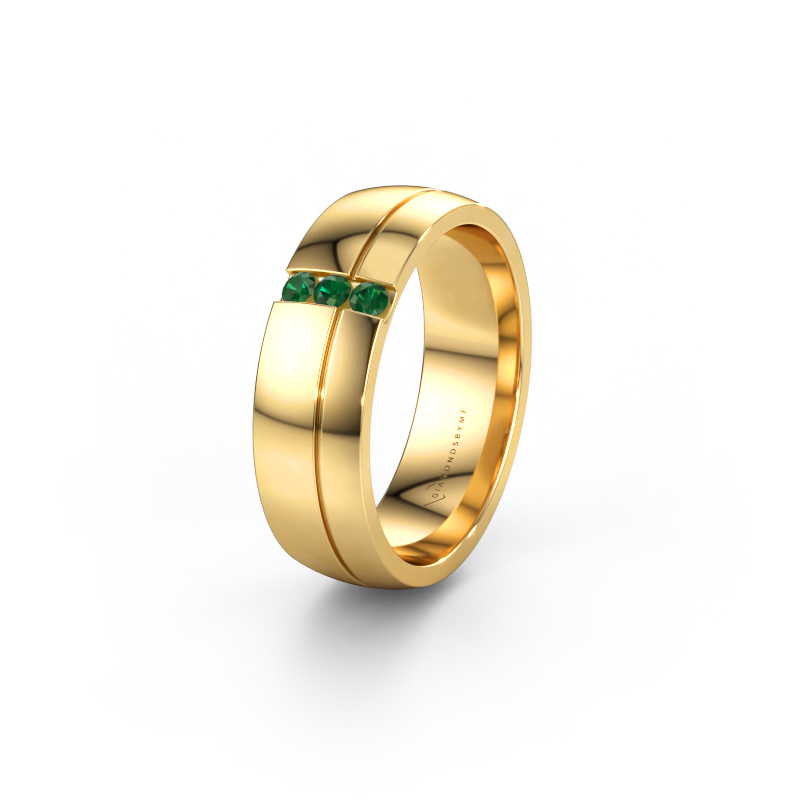 Bild av Vigselring WH0223L56A 585 gult guld ±6 x 1,7 mm Smaragd