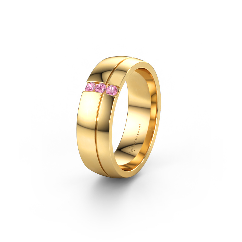Immagine di Fede nuziale WH0223L56A 585 oro ±6 x 1,7 mm Zaffiro rosa