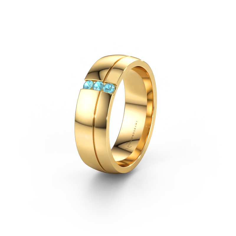 Immagine di Fede nuziale WH0223L56A 585 oro ±6 x 1,7 mm Topazio blu