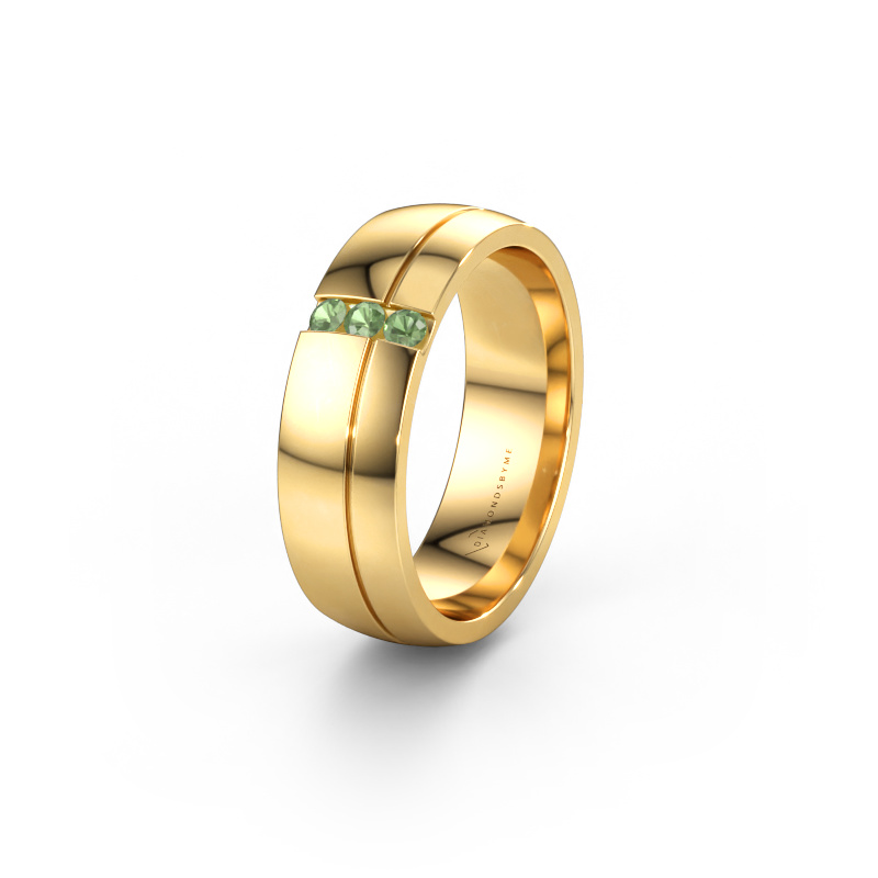 Immagine di Fede nuziale WH0223L56A 585 oro ±6 x 1,7 mm Tormalina verde