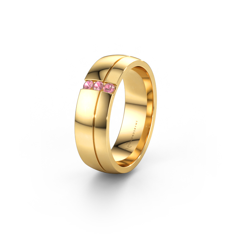 Bild av Vigselring WH0223L56A 585 gult guld ±6 x 1,7 mm Rosa turmalin