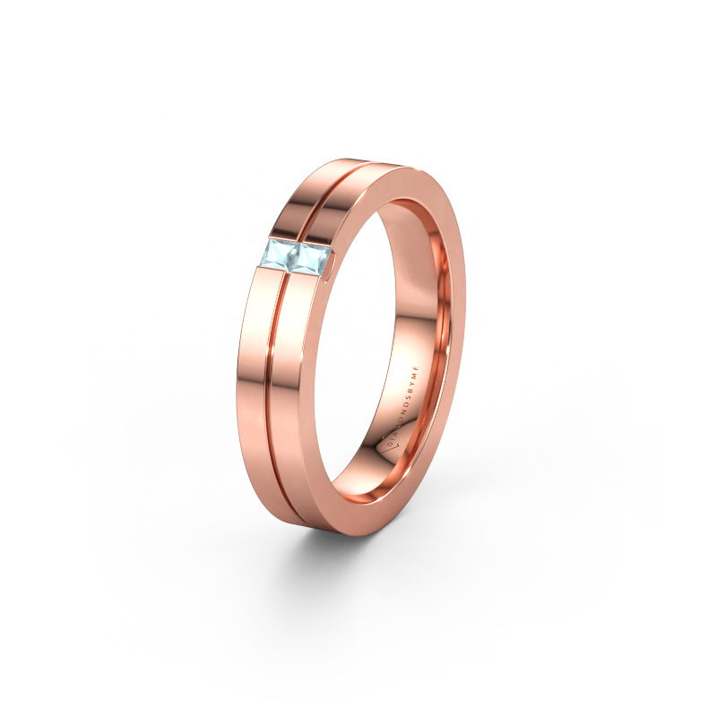 Bild av Vigselring WH0225L14B 585 roséguld ±4 x 2 mm Akvamarin
