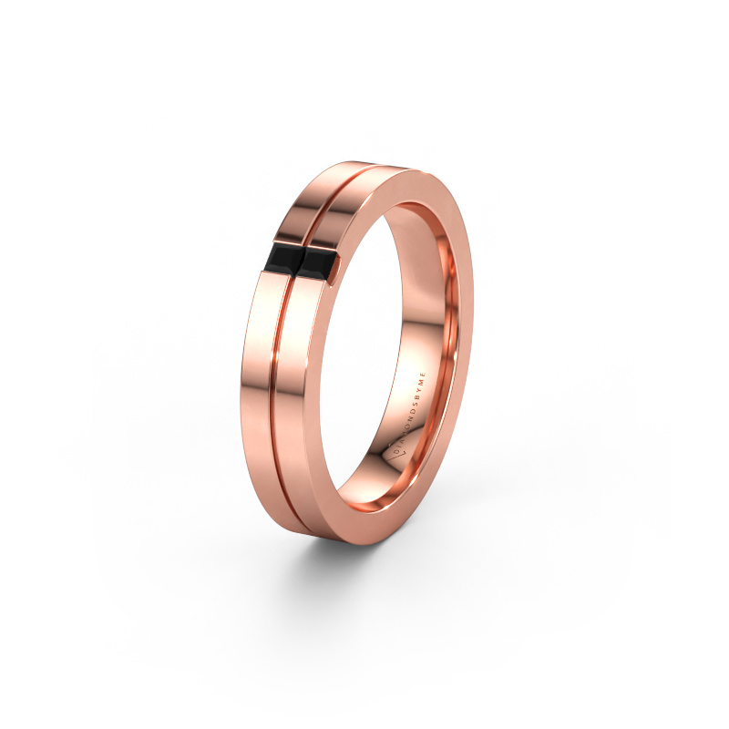 Bild av Vigselring WH0225L14B 585 roséguld ±4 x 2 mm Svart diamant