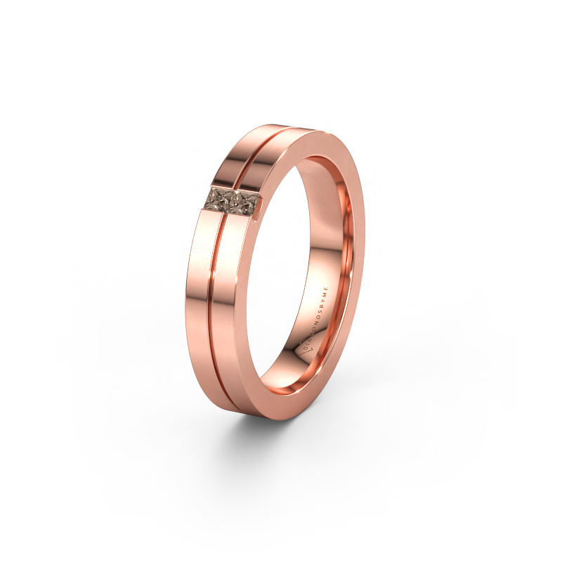Bild av Vigselring WH0225L14B 585 roséguld ±4 x 2 mm Brun diamant