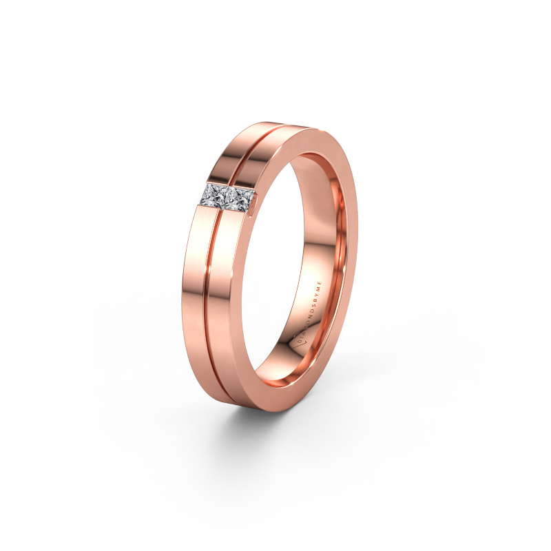 Bild av Vigselring WH0225L14B 585 roséguld ±4 x 2 mm Kubisk zirkonia