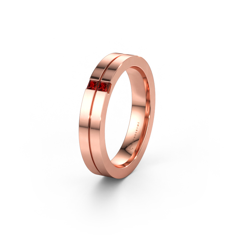 Immagine di Fede nuziale WH0225L14B 585 oro rosa ±4 x 2 mm Granato