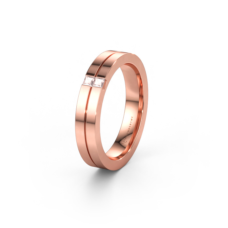 Immagine di Fede nuziale WH0225L14B 585 oro rosa ±4 x 2 mm Morganite champagne