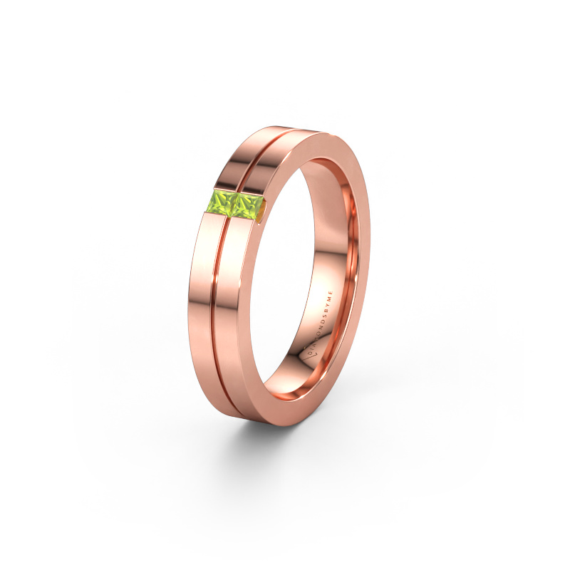 Immagine di Fede nuziale WH0225L14B 585 oro rosa ±4 x 2 mm Peridoto